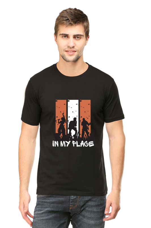 In my place - Half Sleeves Cotton T-shirt Men